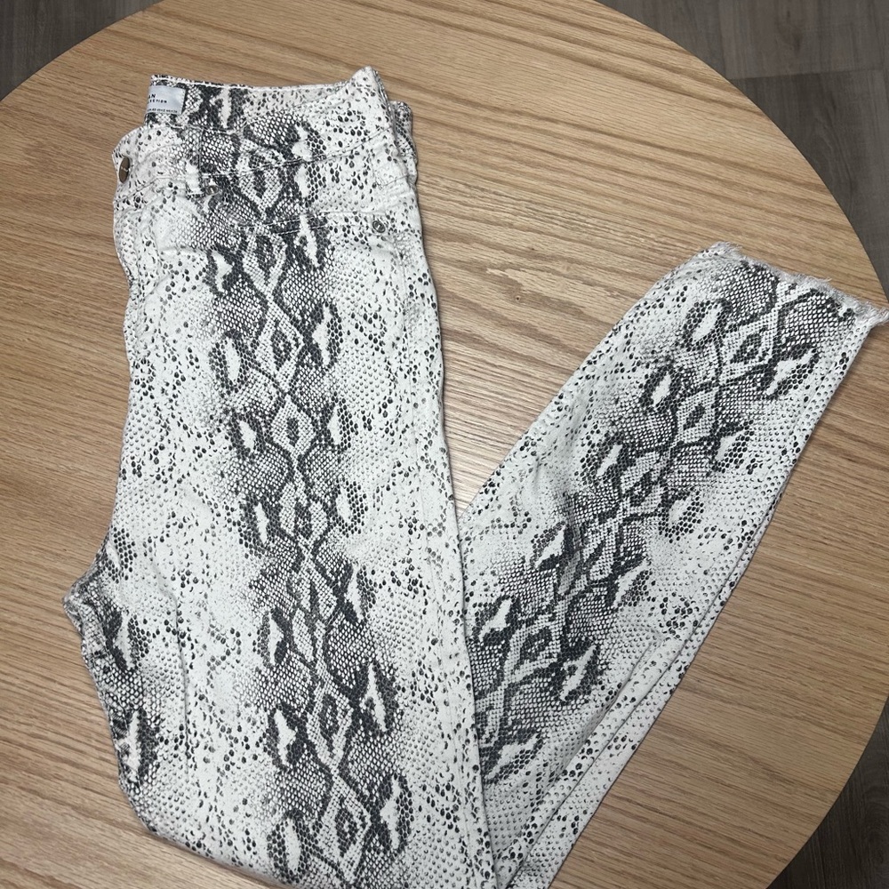 Zara Monochrome Snakeskin Trousers